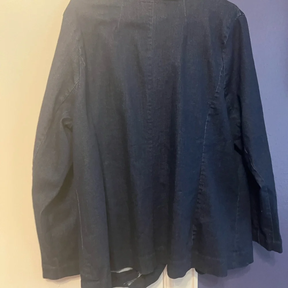 Eloquii Women's Navy Blue Double-Breasted Jacket - Picture 2 of 3